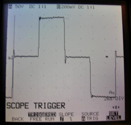 Voltage output waveform Forme d’onde de la tension de sortie