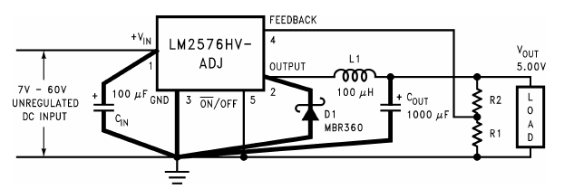 LM2576 quick fix Hack à base de LM2576
