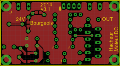 DC motor driver PCB top Carte moteur DC : top