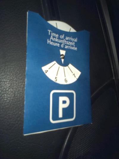 Parking disk Disque de parking