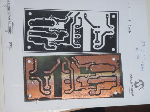 toner transfer etched PCB PCB gravé par transfert de toner