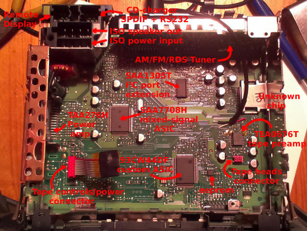 VDO/Renault Tuner List taken apart Démontage de l’autoradio VDO/Renault Tuner List