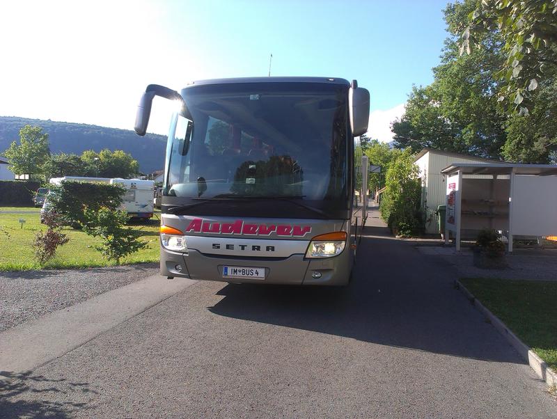 Funny license plate, “Steigen Sie im bus”, Feldkirch-Gisingen