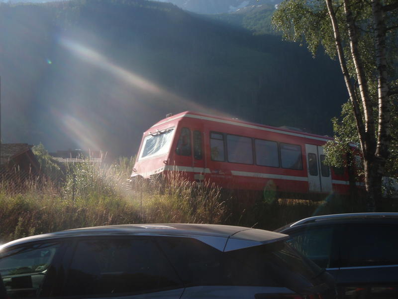 Train to Vallorcine, in Chamonix