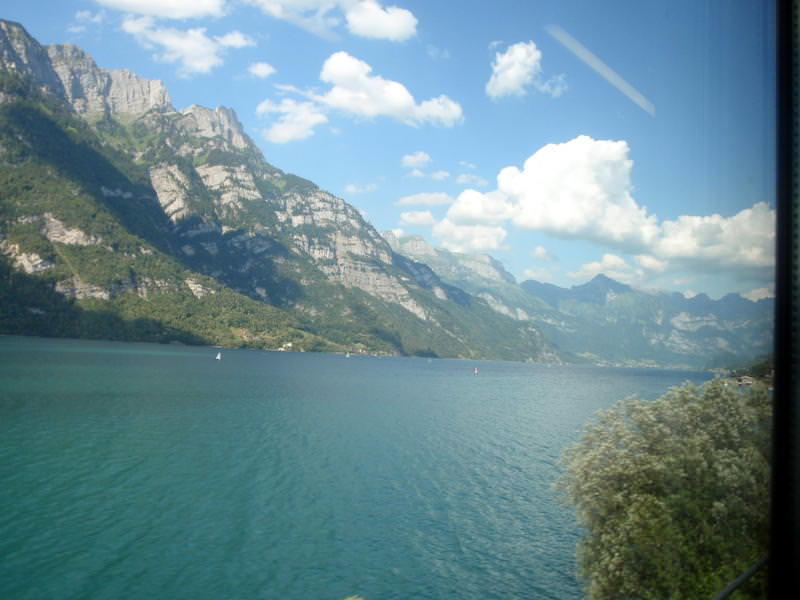 Churfirsten and the Walensee, seen after the Mühlehorn tunnel (CH/GL)