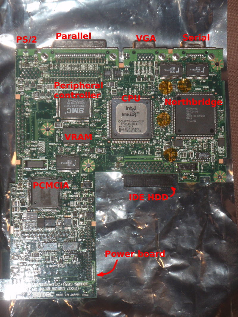 Motherboard - bottom Carte-mère : bottom