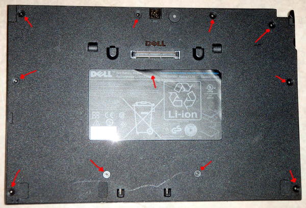 Dell HW900 hidden screws Batterie Dell HW900 : dévissage