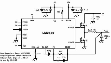 VRM schematics Schéma d’alimentation